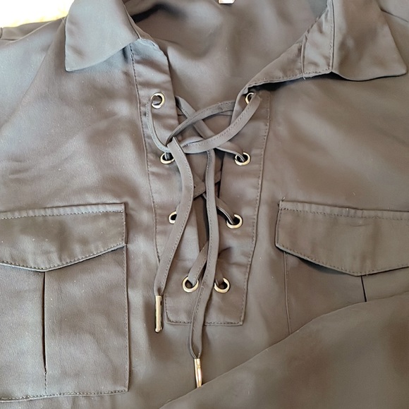 Candies Lace-Front Blouse -Size Small - Picture 4 of 6